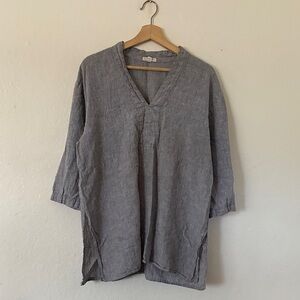 Eileen Fisher Striped Tunic in Blue And White Sz L